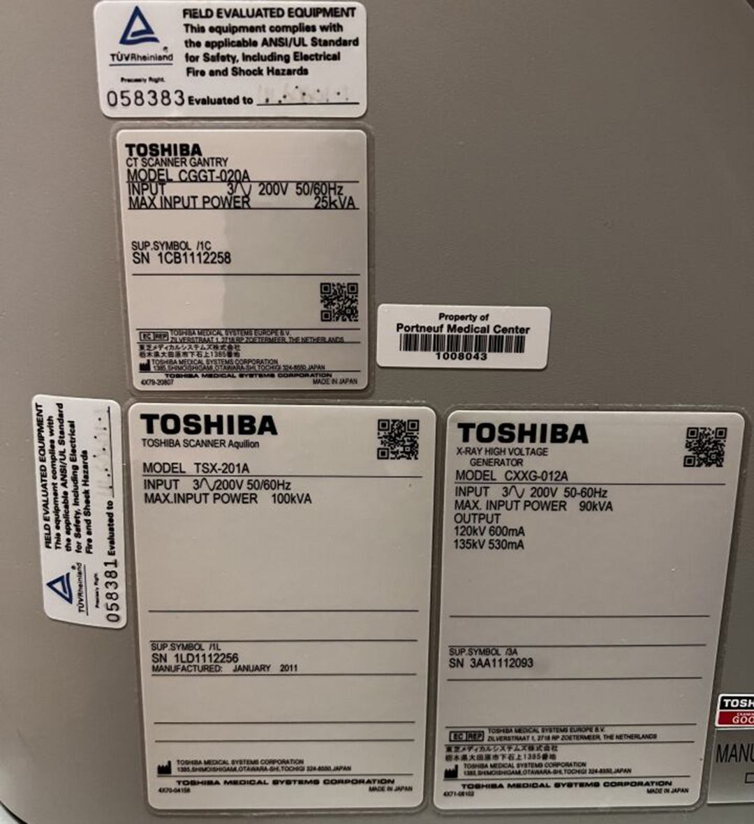 2011 Toshiba Aquilion 16 CT Scanner