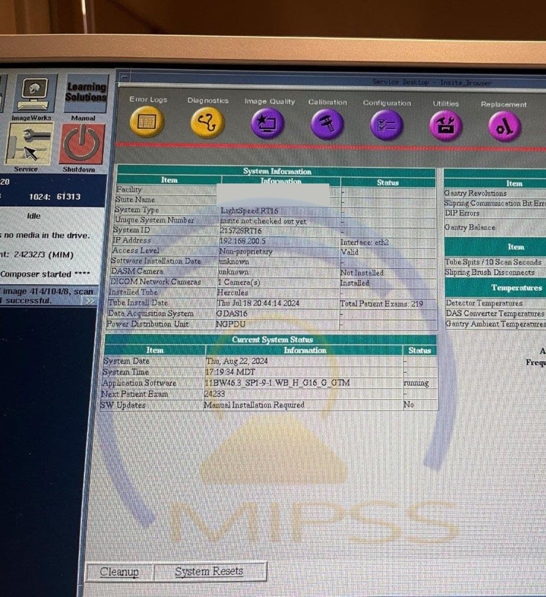 2008 GE LightSpeed RT16 CT Scanner