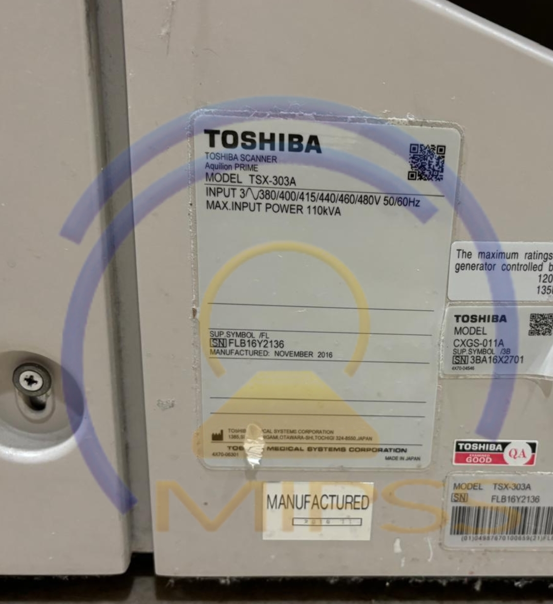 2016 Toshiba Aquilion Prime CT Scanner