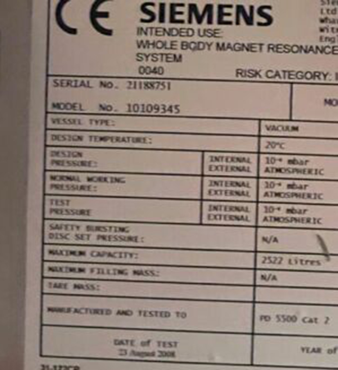 2008 Siemens Magnetom Espree 1.5T MRI System