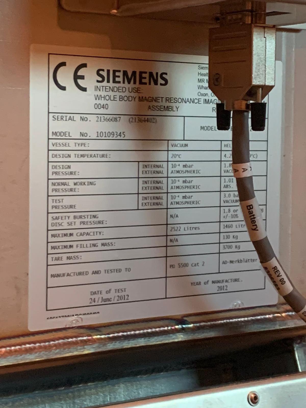 2012 SIEMENS 1.5T  ESPREE 18CH MRI SYSTEM